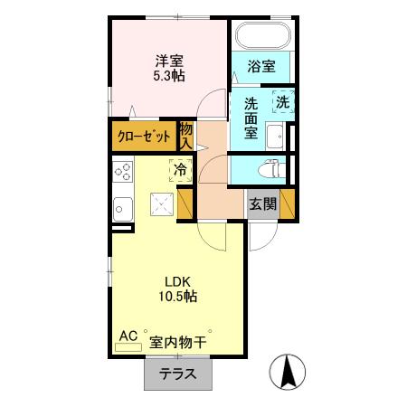 エルマーナ101(1LDK/1階)の間取り写真