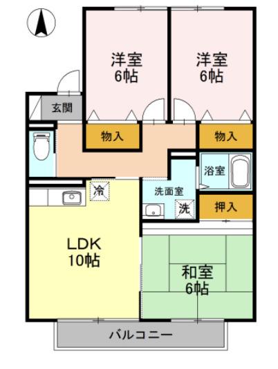 ローズヒップガーデン(3LDK/1階)の間取り写真