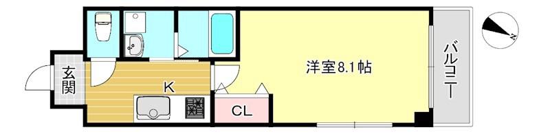 コンフォート9(1K/3階)の間取り写真