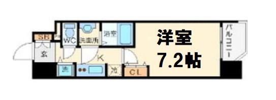 アドバンス大阪城グラシア(1K/8階)の間取り写真