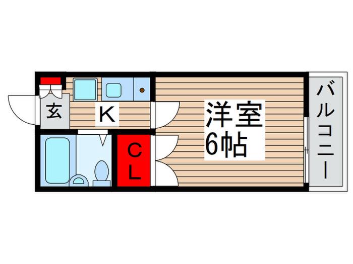エーデルハイム(1K/1階)の間取り写真