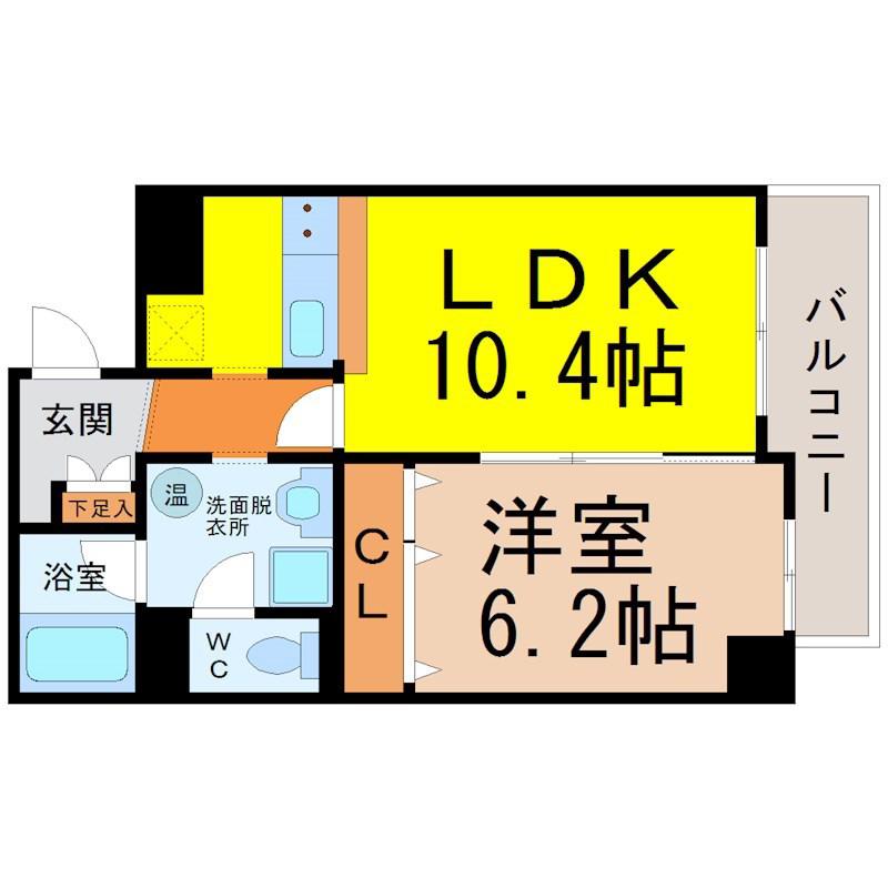 FS.幅下(1LDK/4階)の間取り写真