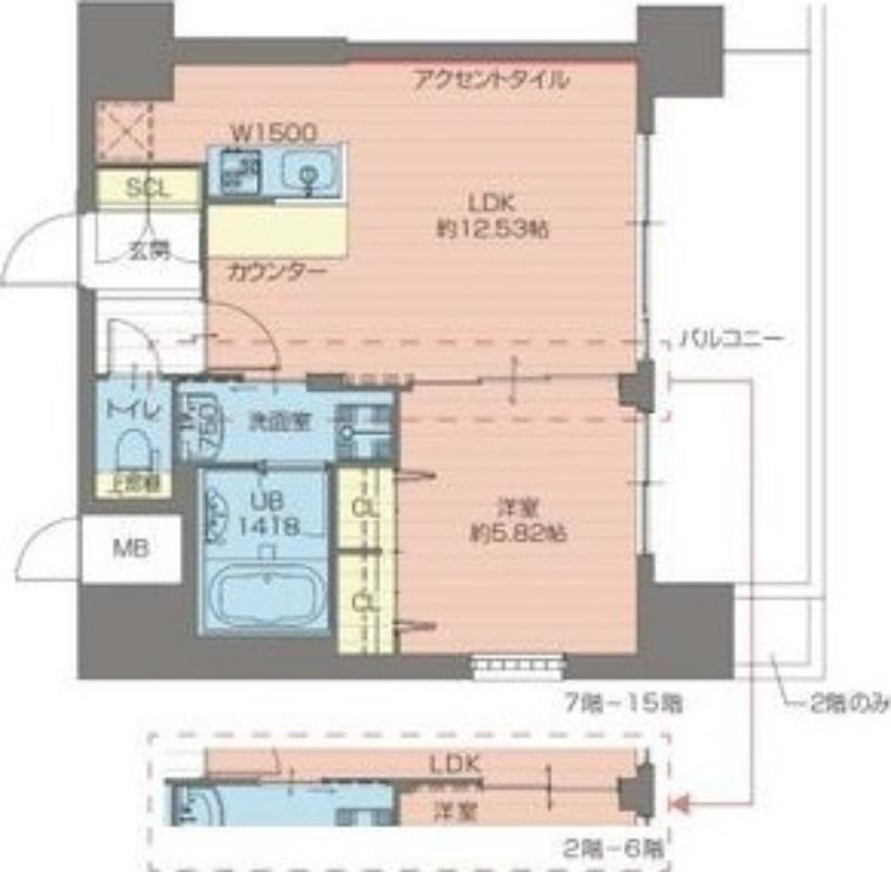 プレジオ難波ウエスト(1LDK/5階)の間取り写真