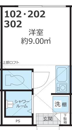 SHANTI CASA四谷若葉(ワンルーム/1階)の間取り写真