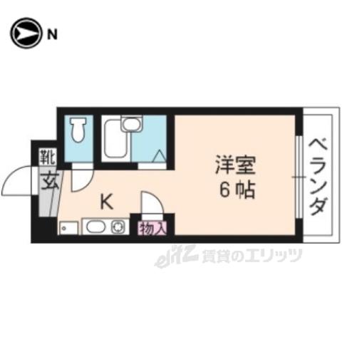 グランドパレス円町(1K/2階)の間取り写真