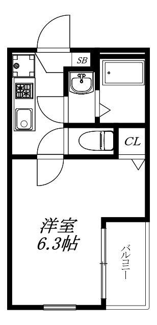 ルレーブ成増(1K/1階)の間取り写真