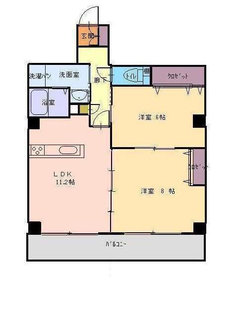 大福三之丸ビル(2LDK/5階)の間取り写真