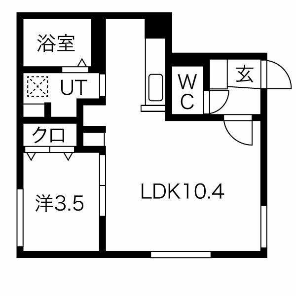 ラグナベルデ北15 PIANO(1LDK/3階)の間取り写真