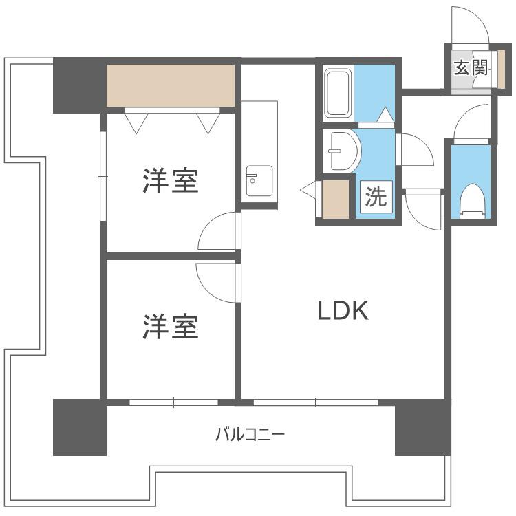 UURコート札幌北三条(2LDK/11階)の間取り写真