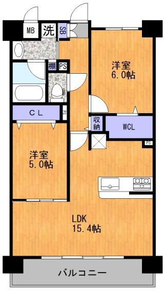 コンフォール京橋(2LDK/8階)の間取り写真