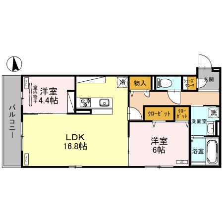 ルシェーナ西田辺(2LDK/3階)の間取り写真