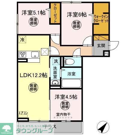 リリーアネラ(3LDK/1階)の間取り写真