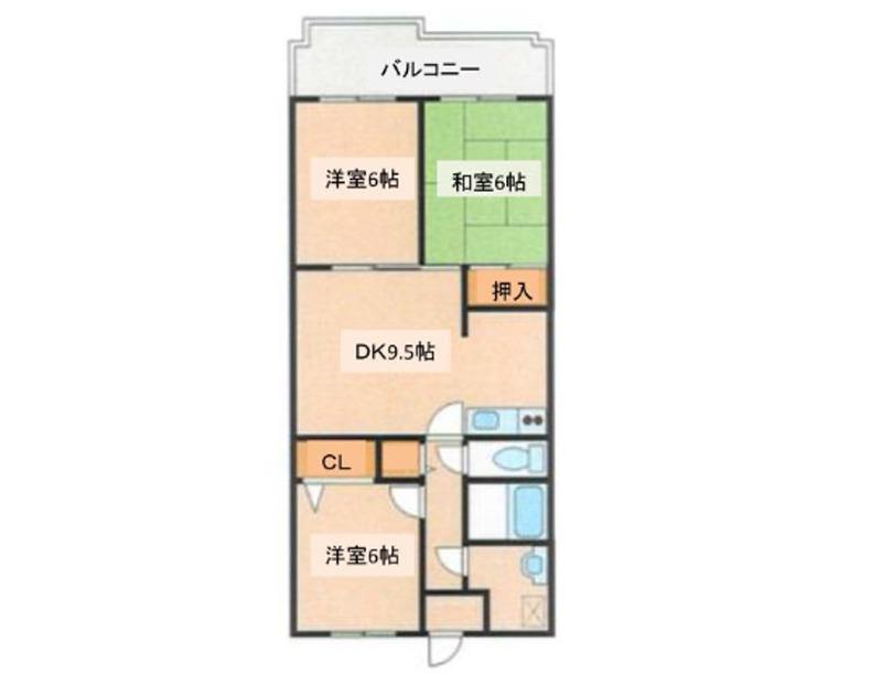 テルージュ菊名Ⅰ(3DK/2階)の間取り写真