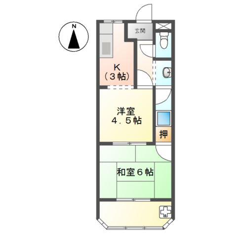 ハインスハイム III(2K/1階)の間取り写真