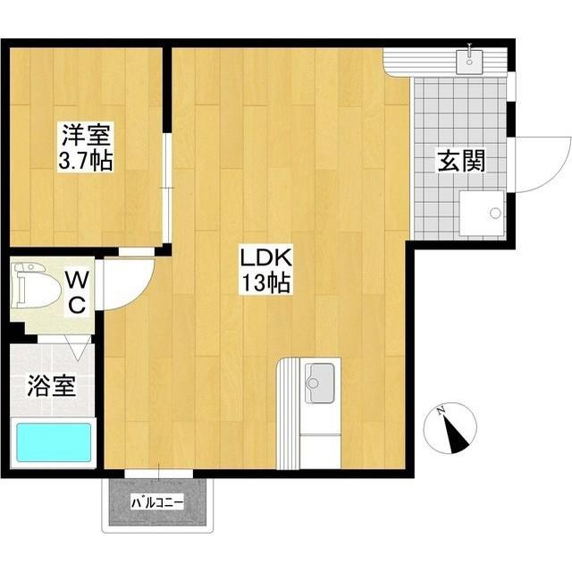 まるビル桜町(1LDK/1階)の間取り写真