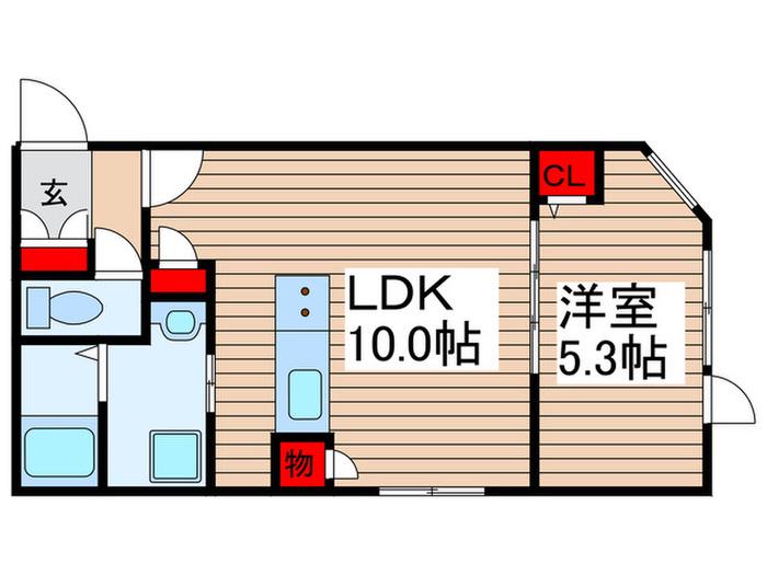 CROSTONE成増(1LDK/1階)の間取り写真