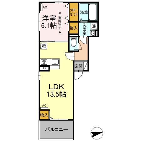 アリビオ(1LDK/2階)の間取り写真