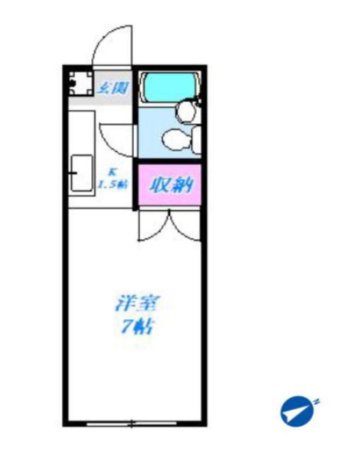 石塚コーポ(ワンルーム/1階)の間取り写真