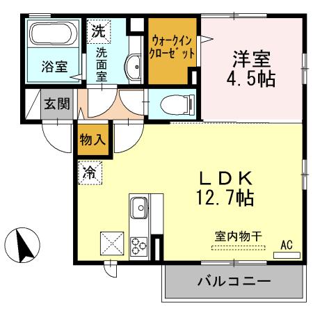 アルペジオ(1LDK/1階)の間取り写真
