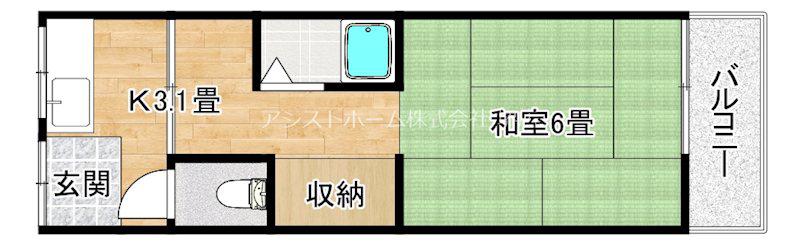 南島文化(1K/1階)の間取り写真