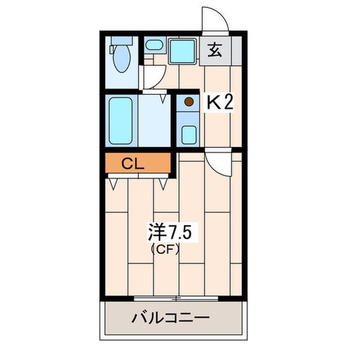 サウスポート上大岡(1K/3階)の間取り写真