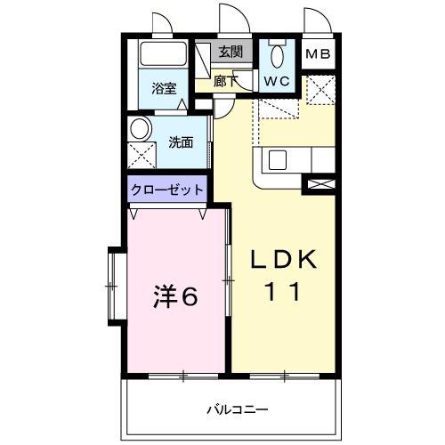 アンジェラ(1LDK/2階)の間取り写真