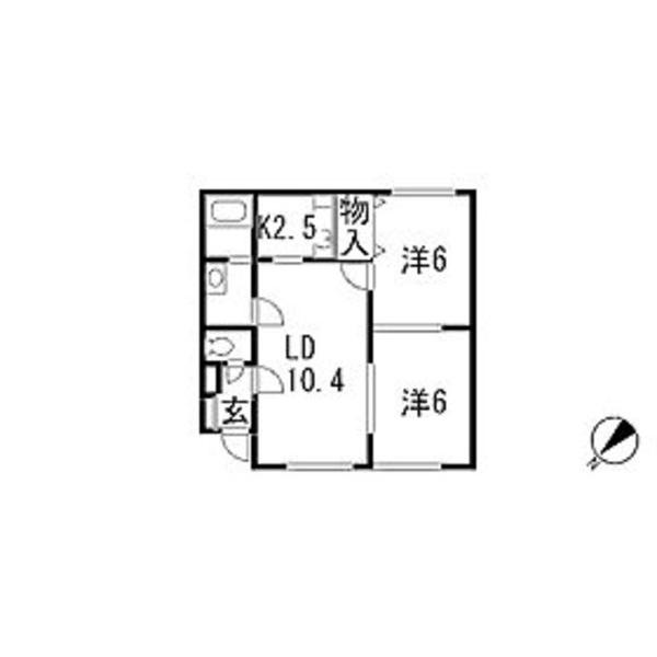 ルミエール加門(2LDK/1階)の間取り写真