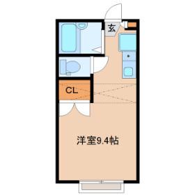 メルベーユ船岡(ワンルーム/1階)の間取り写真