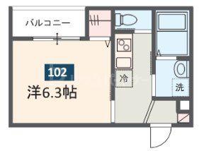 MELDIA行徳III(1K/1階)の間取り写真