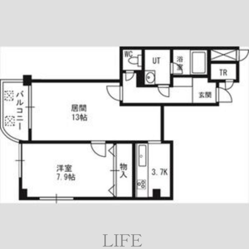 グランメゾン東札幌(1LDK/5階)の間取り写真