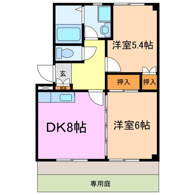 エトワール(2DK/1階)の間取り写真