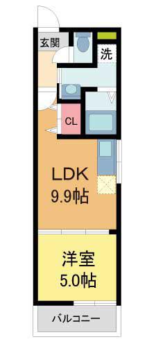 フジパレス池田南III(1LDK/2階)の間取り写真