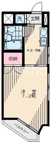 クオリア上鷺宮(1K/1階)の間取り写真