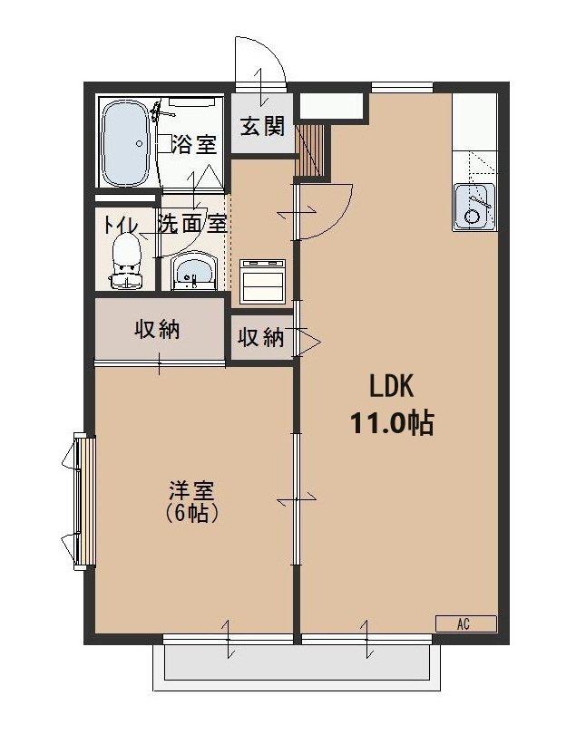 アイルリッチ(1LDK/2階)の間取り写真