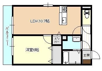 シルトクレーテ(1LDK/1階)の間取り写真