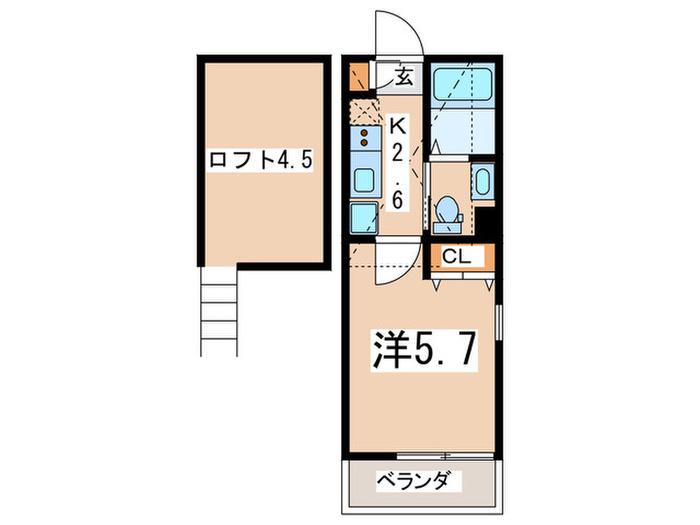 エトワール横浜(1K/2階)の間取り写真
