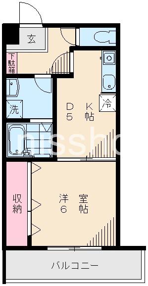 ヴェルメゾンヨシイケ(1DK/1階)の間取り写真