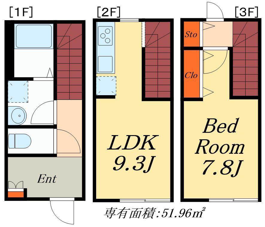 MOK-TERRACE 北千住(1LDK/1階)の間取り写真