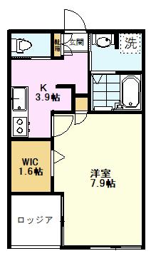 ハウスルーモ(1K/2階)の間取り写真