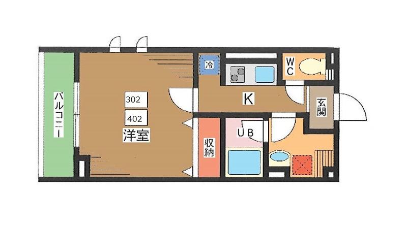 ヴィラ ディノーチェ(1K/4階)の間取り写真