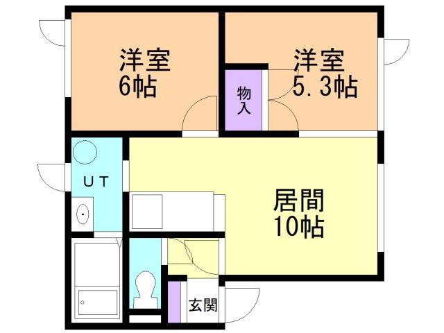 アーバンハイツ元町五番館(2LDK/2階)の間取り写真