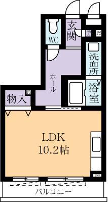 VIE クラレット(ワンルーム/1階)の間取り写真