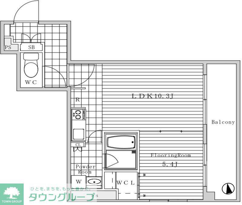 FISS(1LDK/5階)の間取り写真