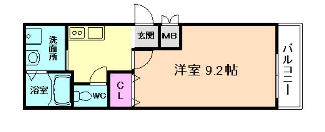 フジパレス蛍池北町(1K/1階)の間取り写真