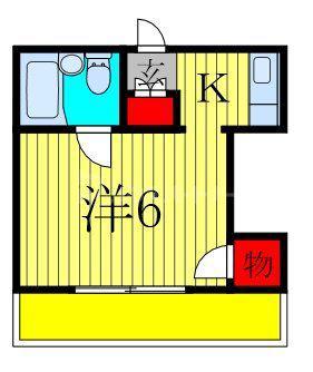 青竹ビル(1K/3階)の間取り写真