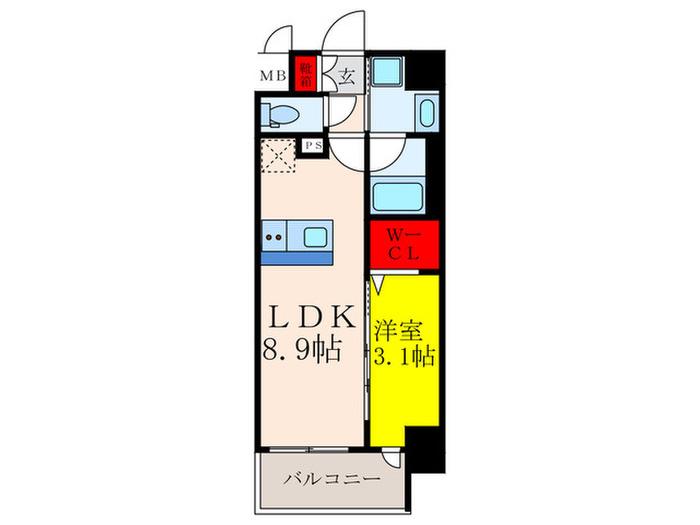 ファーストフィオーレ江坂ガーデン(1LDK/5階)の間取り写真