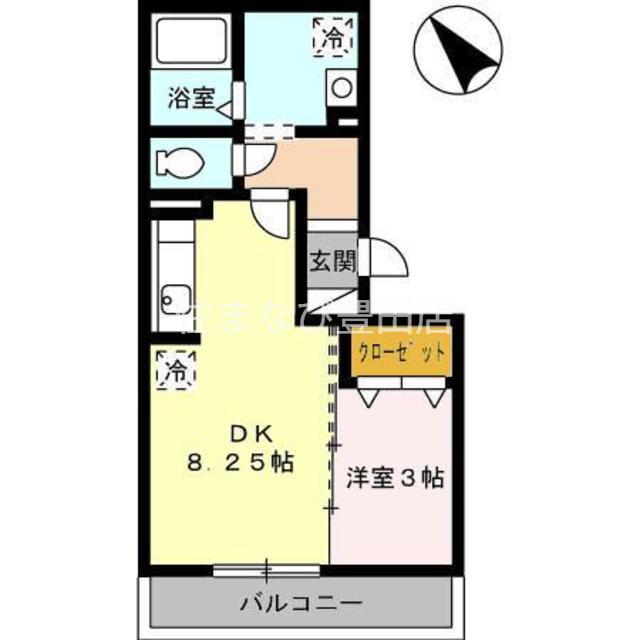 ソーサーハウス(1DK/3階)の間取り写真