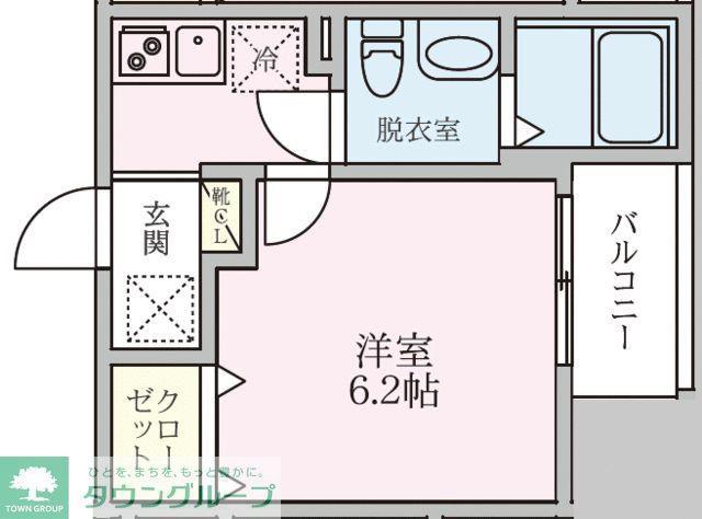 フルーヴテラス(1K/2階)の間取り写真