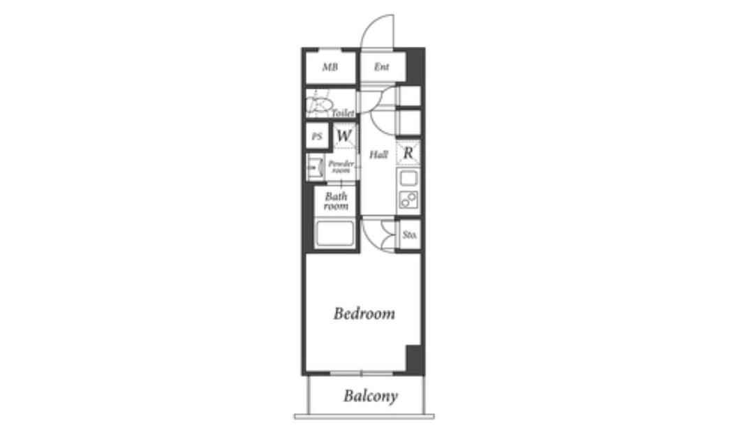 ADW RESIDENCE 西新宿(1K/13階)の間取り写真