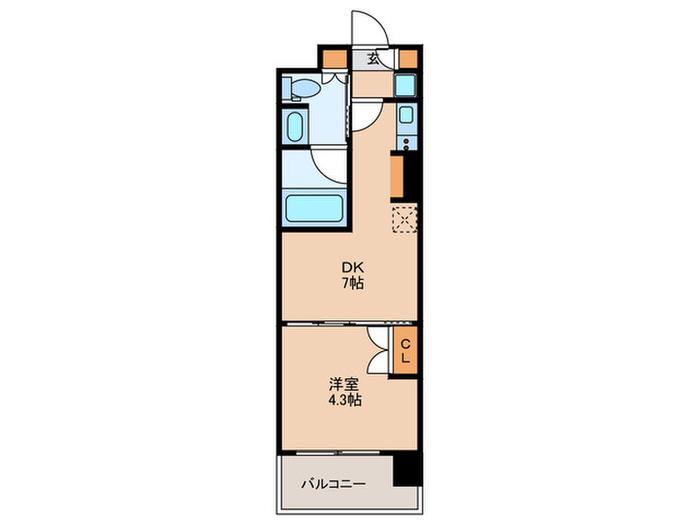 ルフォンプログレ品川戸越(1DK/6階)の間取り写真